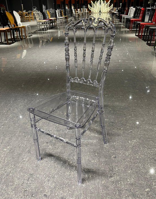 Chaise Napoléon Crystal Transparente – vue de côté
