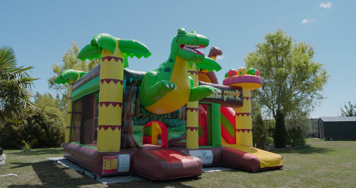 Château gonflable Dino Aventure multi-activités pour parc et animation – Grossiste Event