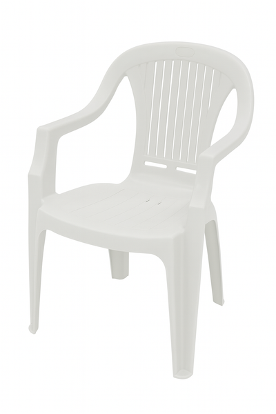 Chaise Miami plastique avec accoudoirs pour réception et collectivité – Grossiste Event