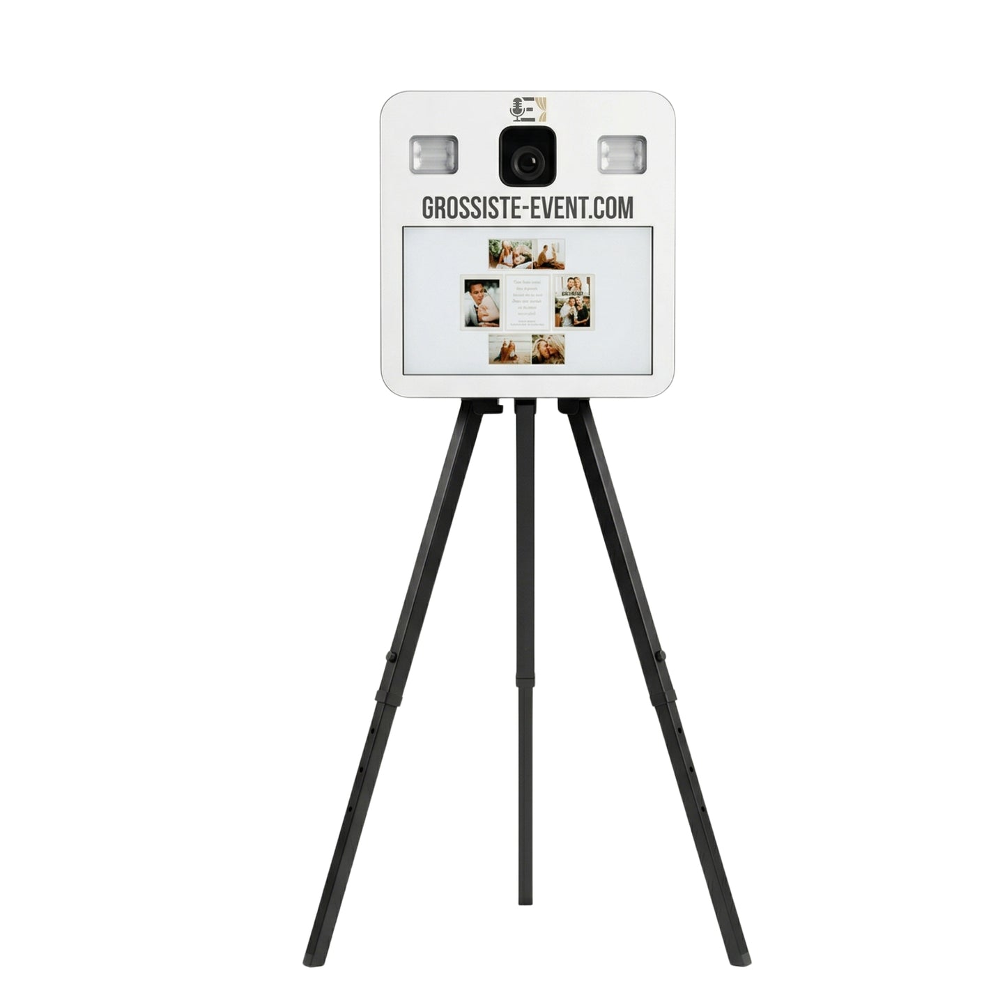 Borne photobooth professionnelle noir ou blanc pour mariage et soirée – Grossiste Event