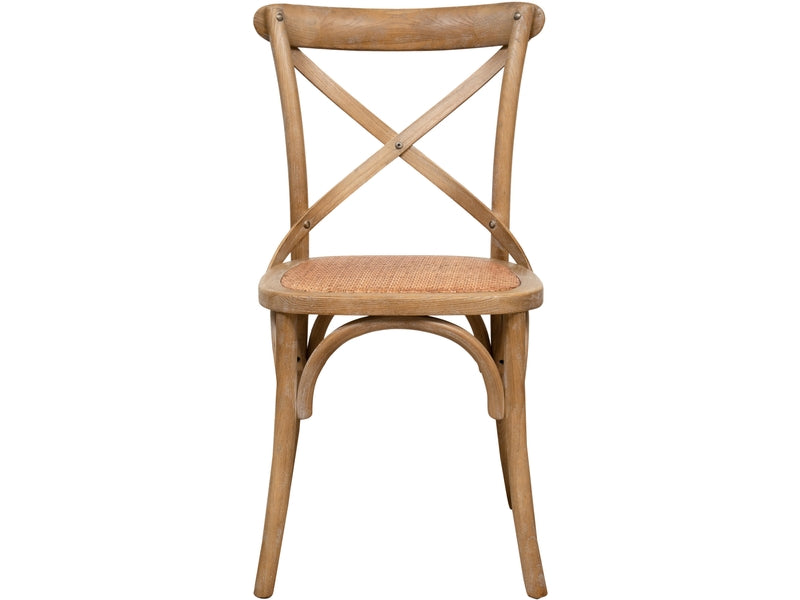 Chaise Crossback Frêne & Rotin – vue de côté