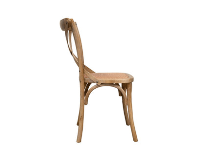 Chaise Crossback Frêne & Rotin – vue détail