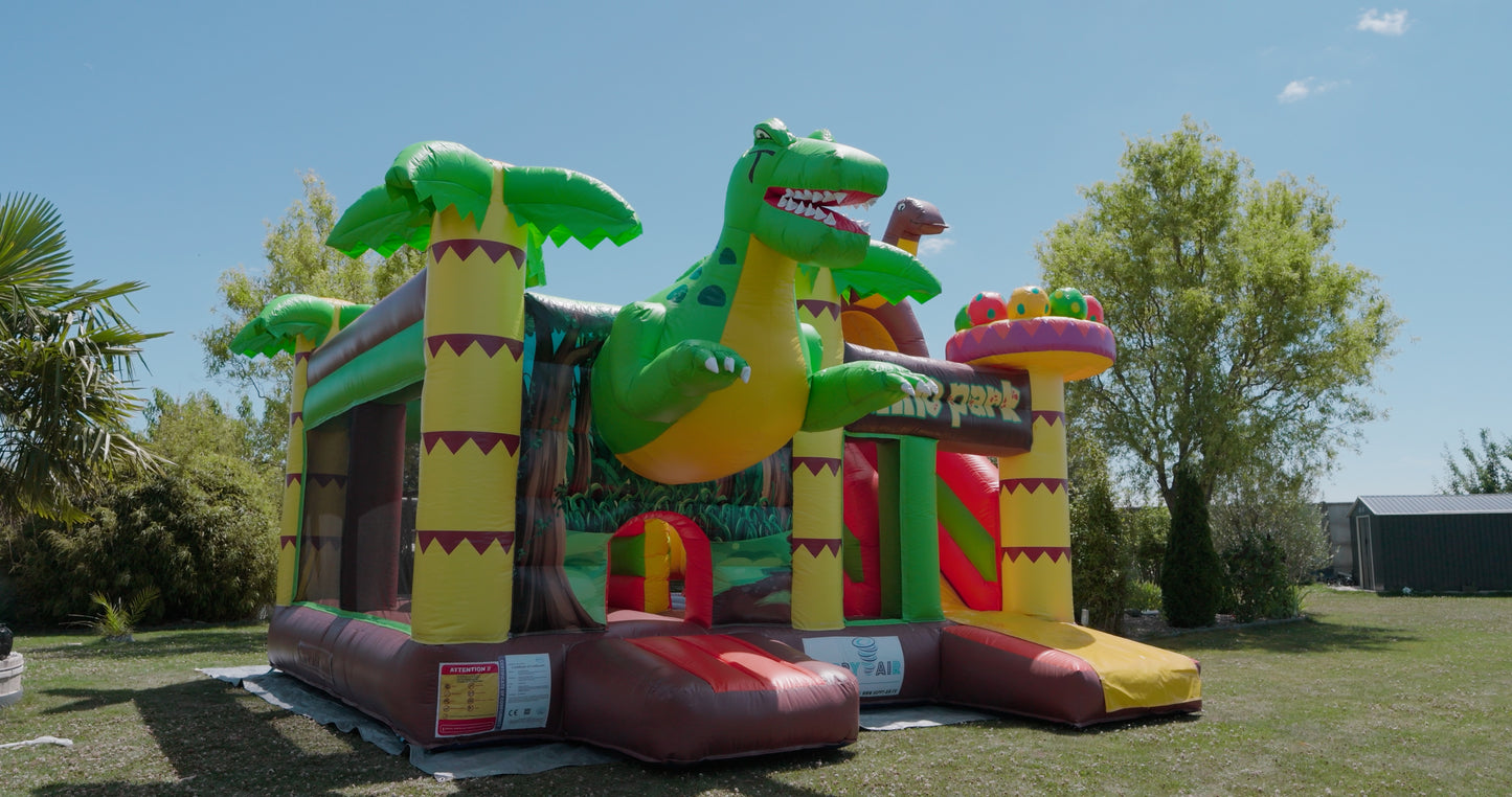 Château gonflable Dino Aventure multi-activités pour parc et animation – Grossiste Event