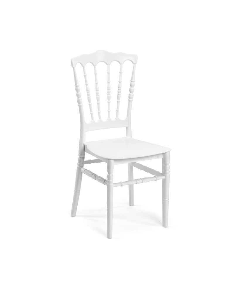 Chaise Napoléon blanche empilable pour mariage et réception – Grossiste Event