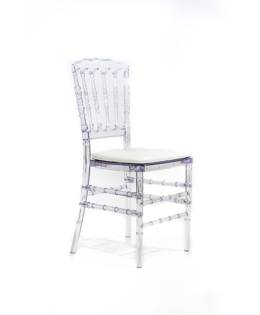 Chaise Napoléon Crystal Transparente – Élégance et Robustesse