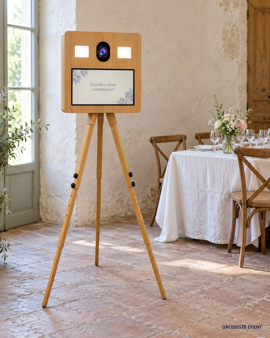 Photobooth Borne Trépied Nature dans une réception de mariage – mise en situation Grossiste Event